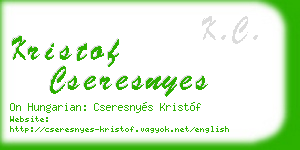kristof cseresnyes business card